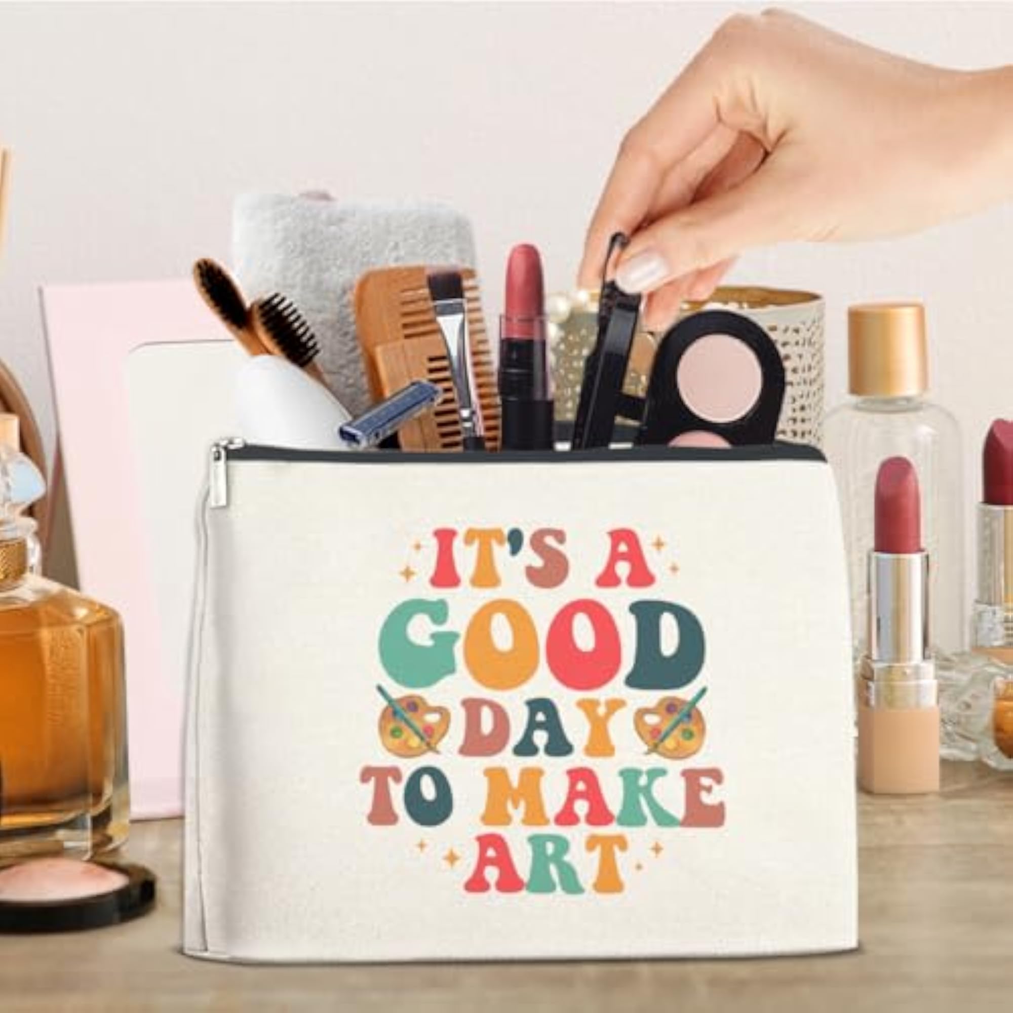 Artist Makeup Bag, Gift for Art Lovers