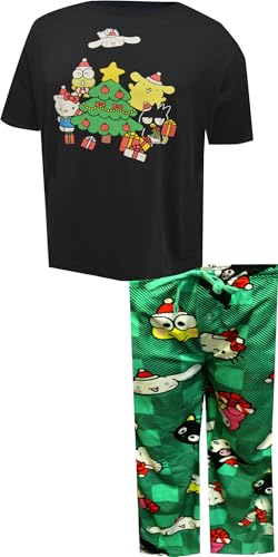 Bioworld Mens Hello Kitty and Friends Celebrate Christmas Pajama Set