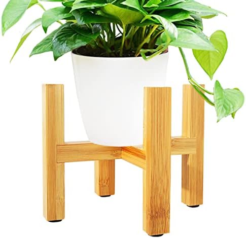 LEWITORS Bambus Blumenständer - Hoher Pflanzenträger Für Innen & Außen, Holzoptik