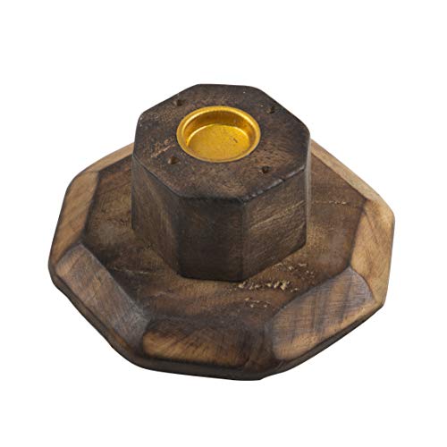 Wooden Incense Stick & Cone Burner Holder Tower Large Organic Eco Friendly Ash Catcher Agarbatti Holder Rustic Style Hand Carved For Meditation Yoga Aromatherapy Home Fragrance Products (Natural) #TOP3