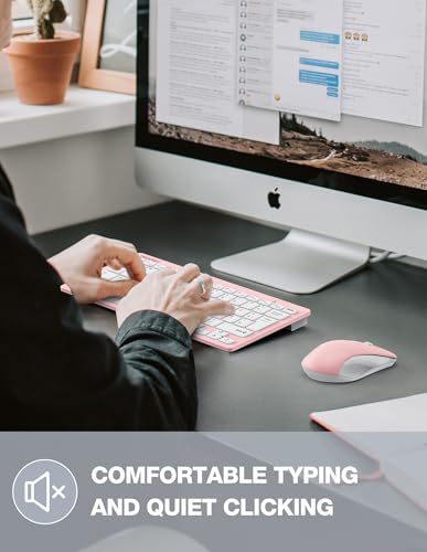 Image of TECKNET Wireless Keyboard and Mouse Combo, Mini Cordless Computer Keyboard and Mouse Set 2.4GHz, Silent Adjustable 1600 DPI, Quiet Click, Lag-Free for Computer, Laptop, PC, Windows, Mac, Chrome OS