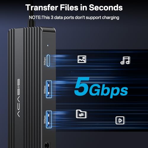 ACASIS USB C Docking Station Dual Monitors,8-in-1 Laptop Docking Station with Dual Monitor 2*HDMI +VGA +3 * 5G USB-A/C+3.5MM Audio+PD100W, Laptop Dock for Dell/HP/Lenovo ThinkPad(Black)