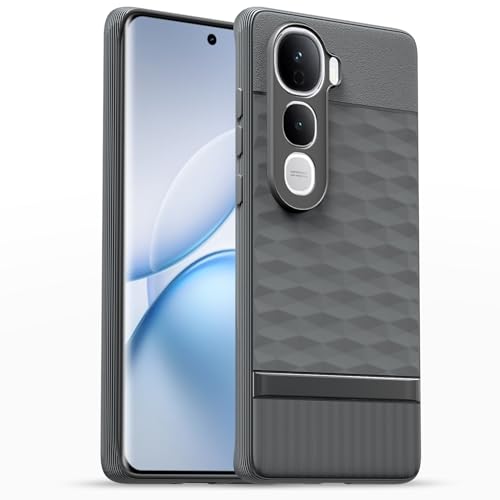 Image of Pikkme Back Cover for Vivo Y400 Pro 5G Camera Protection 3D Hexa Cube Design Silicone Protective Bumper Case (Grey)