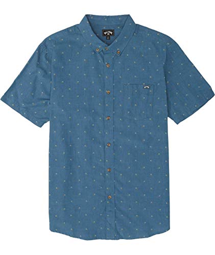 Billabong Men's All Day Jacquard Short Sleeve Woven Shirt, Deep Ocean, 2XL