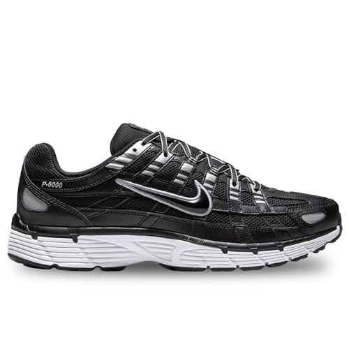 NIKE Men's Sneaker, Black Black White Metallic Silver, 112