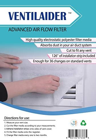 Ventilaider Vent Filter Set 20" x 84" Electrostatic Media + 126" of Tape