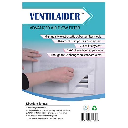 Ventilaider Complete Air Vent Filter Set 20" x 84" Electrostatic Media With 126" of Installation Tape 35+ Filters per Roll for HVAC, AC & Heating Intake Registers & Grilles to Reduce Dust and Allergy