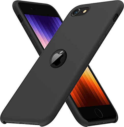 Image of VONZEE Liquid Silicone Case Compatible with iPhone 7 (4.7 inch), Soft Shockproof Slim Protective Back Cover, Full Body & Camera Protection, Microfiber Lining, Non-Yellow Durable Phone Case, Black