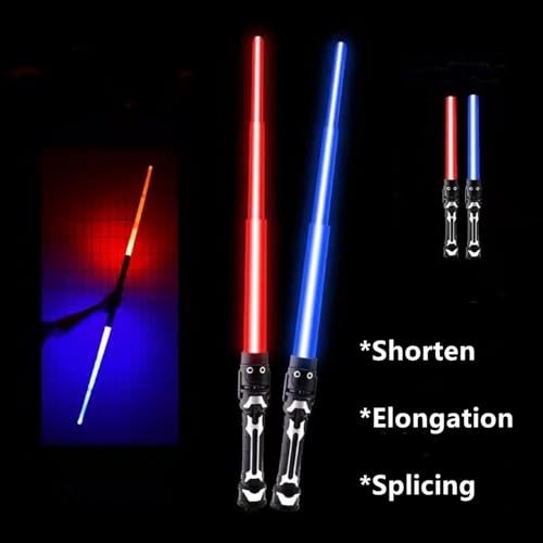 2 Pack Lightsaber Kids LED Light Up Light Sabers Galaxy War 7 Colors
