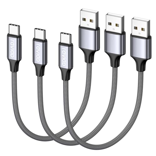 RAVIAD USB C Kabel [3Stück 0.5M] 3.1A Ladekabel USB C Schnellladekabel USB C Nylon USB C Ladekabel für iPhone 17 16 15 Pro Max Pad Pro Galaxy S24 S23 Ultra MacBook Huawei P60 P50 Google Pixel