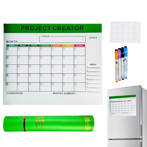 Fridge Whiteboard Calendar,Reusable Dry Erase Board - Daily Planner Magnet
