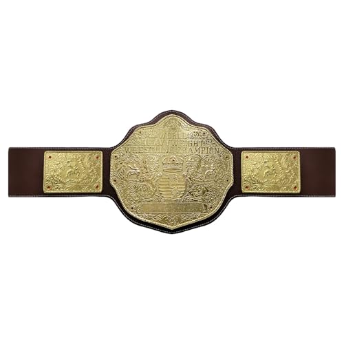 4mm Big Gold Heavyweight Wrestling Title Belt Class One Replica Brown Leather Strap Great Gift To Your DaD2