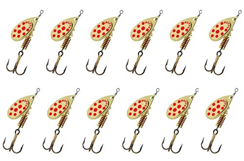 Mepps - Cucharilla Megps Aglia de 12 unidades, OR PT ROUGE X12, 1 Cover