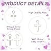 HOBBIESAY Environ 200 Mini Charmes Croix 15.5mm Forme de Croix Breloques à Maillons Argentés Pendentifs de Boucles pour de Fabrication de Bijoux Trou:1.5mm #4