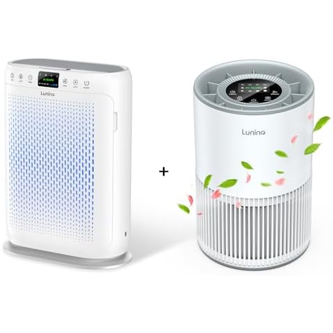 Air Purifiers for Home Large Room, LUNINO H13 HEPA Air Filter with PM 2.5 Display Air Quality Sensors, Aromatherapy Function, Air Cleaner for Dust, Smoke, Dander, Pets Hair, Pollen Cover