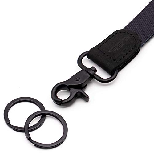Image of POCKT Keychain Wristlet for Women and Men, Cute Wrist Lanyard for Keys, Short Key Chain Strap for Car Keys, Wallet, ID Badge & Phone | Black Marble