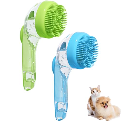 Pet Bath Brush, 2 Pack Dog Bath Brush 2 in 1 Cat Shampoo Brush with Soap Dispenser Scrubber Pet Gromming Supplies for Long and Short Haired Dogs and Cats - image 7