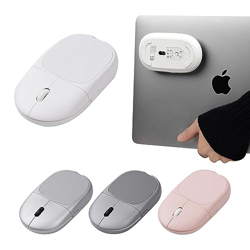 ventaron Magnito Ratón Bluetooth Inalámbrico Desmontable para Computadora Portátil, Ratón Magnético de Clic Silencioso, 3 dpi Ajustables, Batería de 18 Meses (Blanco)