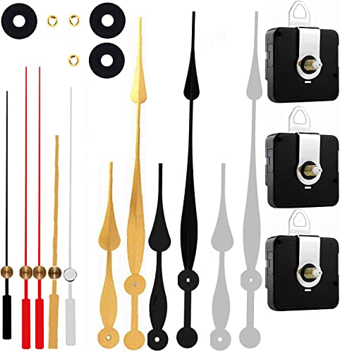 Image of Yonota A Product Of Sonam Quartz Combo Of Sweep & Ticking Silent Movement Machine For Wall Analog Clock Hand (2 Sets Diy) (Needle -Black,Silver,Golden)(Gold,Black,Red,Silvar)