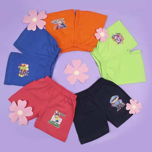 Image of BABA AND BABY 100% Cotton Printed Multicolor Shorts for Boys and Girls Pack of-10