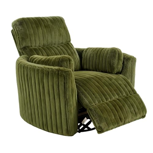 Sillón reclinable plegable chenille verde miniatura 1