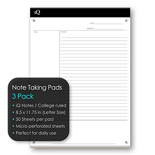 Blocs-notes iScholar iQ lignés format lettre pour prise de notes fluide