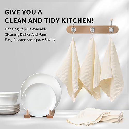 Py Home & Sports Dish Towels Set, 100% Cotton Kitchen Towels 8 Pieces thumb #4
