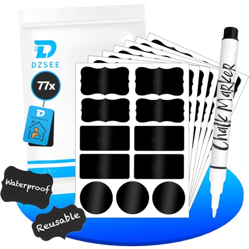 Chalkboard Labels - 77 Pcs Reusable, Waterproof Chalk Sticker Lab...