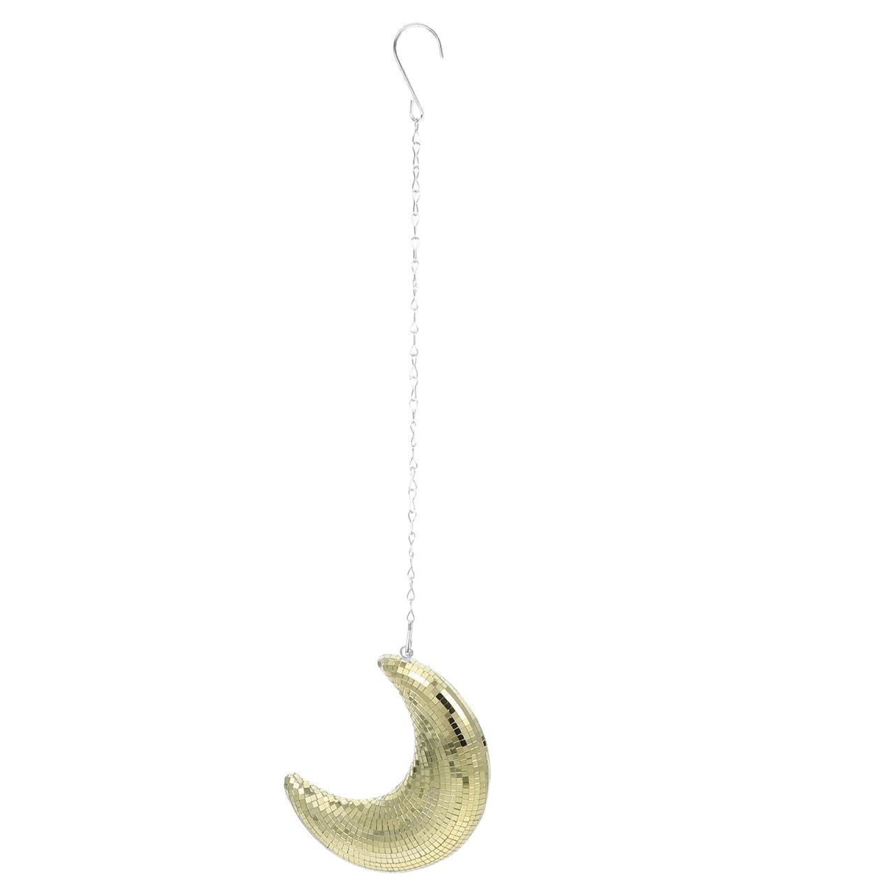 Boule disco lune dorée SHINEOFI avec miroirs en verre pour reflets lumineux magiques