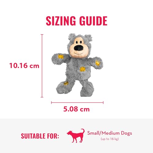 KONG – Wild Knots Bear – Innere Geknotete Seile und Minimale Füllung für Weniger Unordnung (Farbvar.) – Für Extra Kleine Hunde