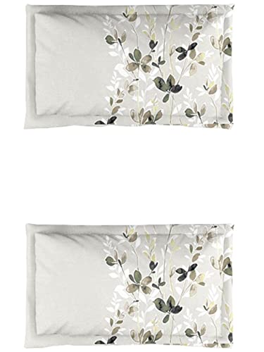 Image of DDECOR - Petal Bloom Leaves 144TC Double Bed Sheet Set with Two Pillow Covers - Brown
