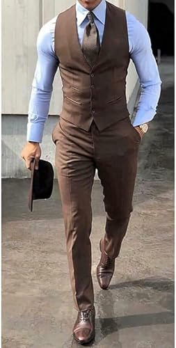 Men's Groomsmen Slim Fit Suits Tuxedos 3 Pieces for Wedding Casual Business Blazer Sets HRX113