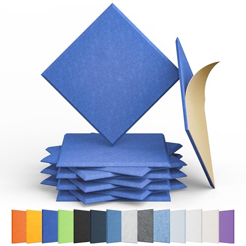Image of 12 Pack Square Acoustic Panels Self Adhesive Sound Proof Foam(Sky Blue)