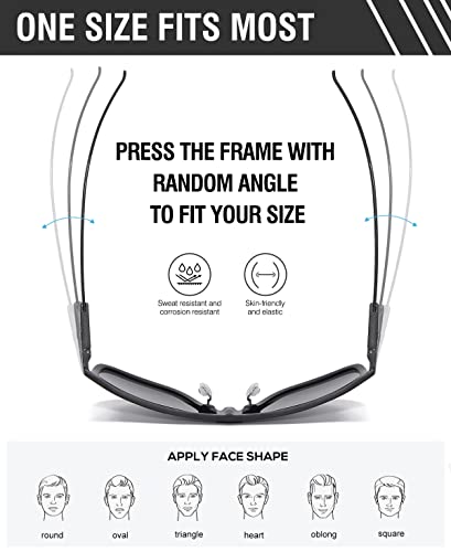 DUCO Trendy Square Sunglasses for Men Women Flat Top Shield Shades Oversized Carbon Fiber Polarized Sun Glasses DC82094