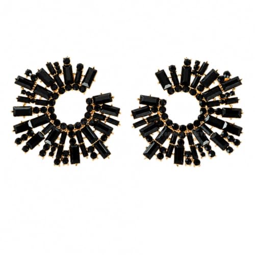 Image of Young & Forever Gift Fashion Jewellery Gold and Silver Plated Cubic Zirconia Diamond Hoop Earrings Sparkling Hypoallergenic Hoops Earrings for Women & Girls