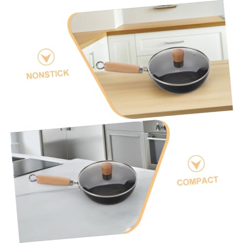 Wok de Hierro Fundido con Tapa Natural Para Cocción miniatura 3