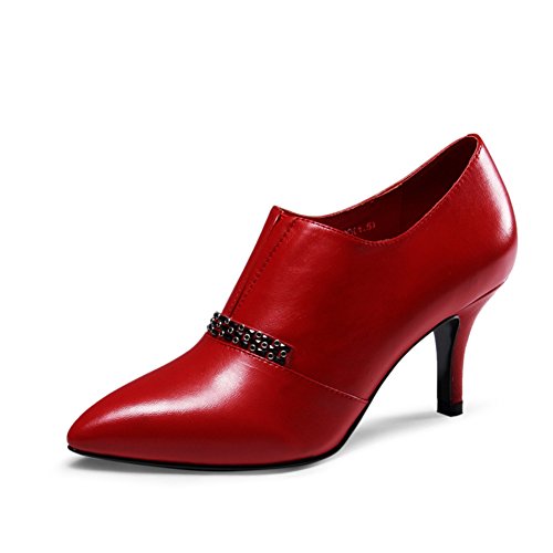Chaussures plates cuir femme anti-douleur à strass et bout pointu 24.3cm
