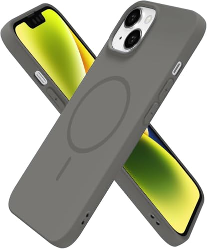 Image of DIZORO Magnetic for iPhone 14 Case, Compatible with MagSafe, Integrated Silicone Camera Control Cover, Thicken Shockproof Drop Protection Phone Case for 14, Titanium