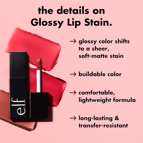 e.l.f. Glossy Lip Stain, Long-Lasting, Lightweight Lip Stain For A Sheer Pop Of Color & Subtle Gloss Finish, Vegan & Cruelty-Free, Fuchsia Fantasy - image 3