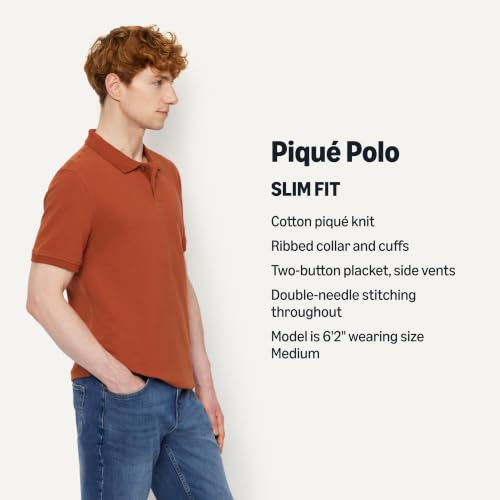 Image of Amazon Essentials Men's Slim-Fit Short-Sleeve Cotton Pique Polo Shirt