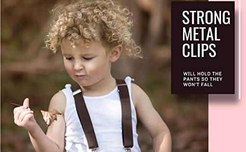 Image of Trilece Kids Boys Suspenders - Adjustable Elastic Y Back and Strong Clips - Various Solid Colors