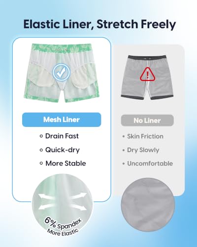 Image of maamgic Mens Swim Trunks 5 Inch with Mesh Liner Breathable for Beach