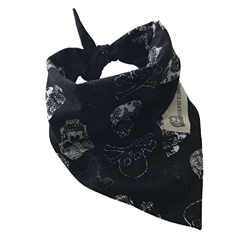 Bella B Pet Dog Cat Bandana Bibs Triangle Scarf (Navy And Black, Medium) #TOP1