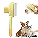 犬猫用抜け毛＆ノミ取りブラシ ステンレス歯コーム＆高密度密歯コームワンタッチ清掃で簡単お手入れ 絡まった毛もスムーズ処理 家庭からサロンまで トリミング対応 持ち運び便利