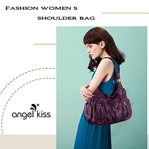 Image of Angel Kiss Large Purses and Handbags for Women Washed Faux Leather Crossbody Hobo Satchel Shoulder Handbag Tote Purse