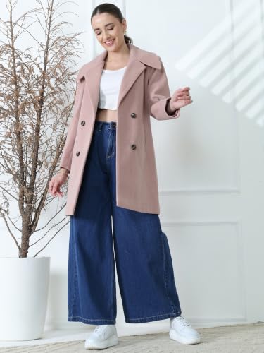 Image of PLAGG Women's Notched Lapel Long Overcoat