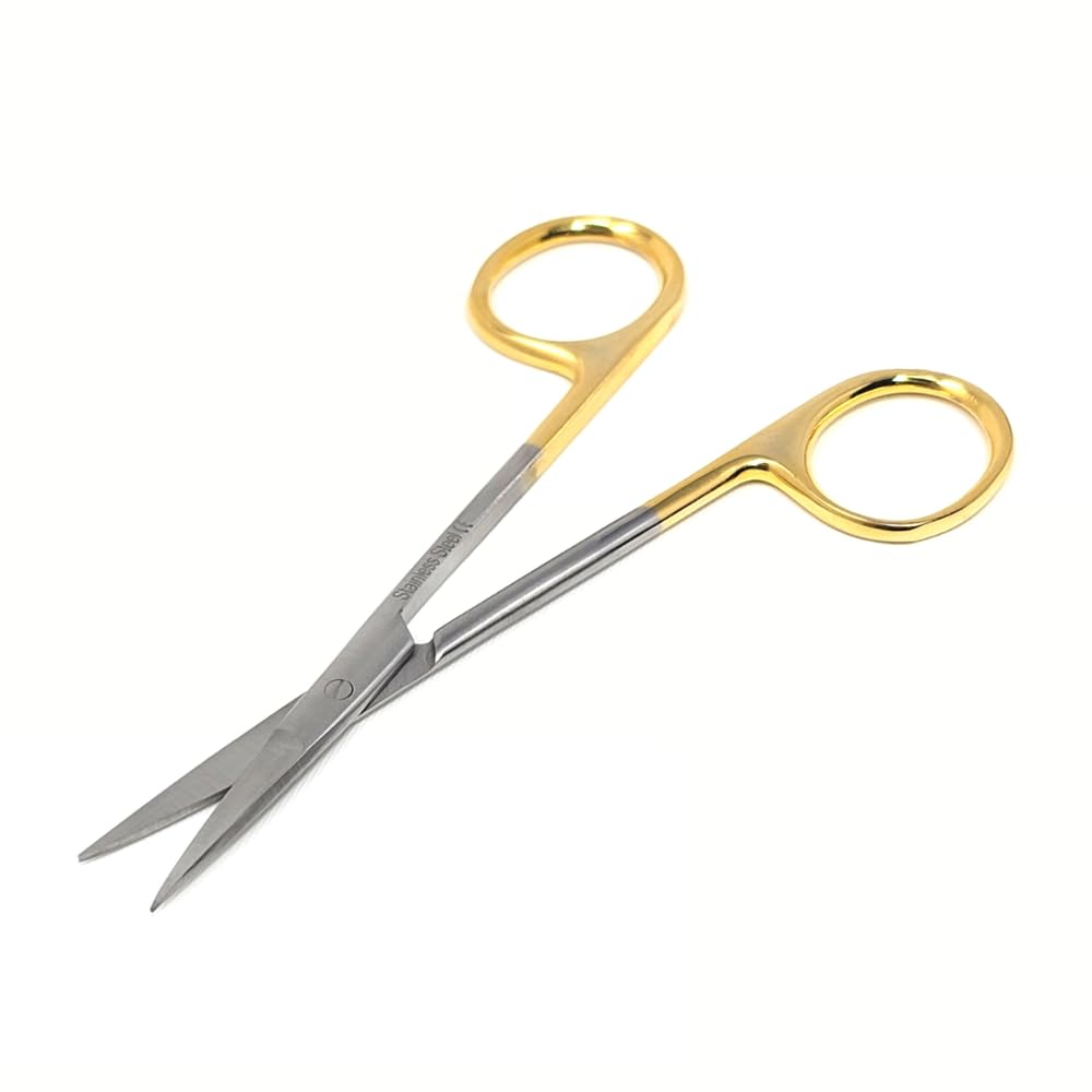 Multipurpose Micro IRIS Dissecting Scissors Stainless Steel Surgical Shears for Fine Precision Cuts Lab Tissue Dissection Suture Removal Practice Sharp Straight Pointed Blades - 4.5