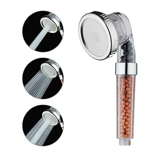 Zenbodys Shower Head | Shower Head KAIREY Ionic Shower Head,3 Function High Pressure Water Saving Filtered Handheld Showerhead,Anion Energy Ball Purifies Water Shower(no hose)