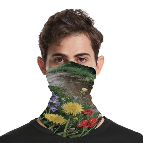 Wildflowers Daisy Neck Gaiter Face Cover Scarf, Breathable Sun Balaclava for Skiing Fishing Hiking Cycling4