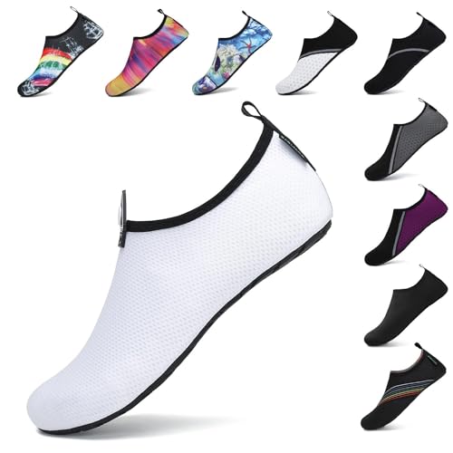 SAGUARO Verano Zapatos de Agua Secado Rápido para Hombre Mujer Secado Rápido Escarpines Deportes acuáticos Unisex-Adulto Nieve 38/39 EU